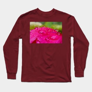 Raindrops on Petals. Flower Photography Long Sleeve T-Shirt